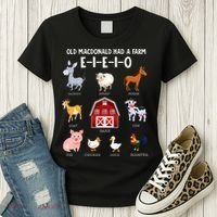 Farm Animals Old MacDonald Had A Farm EIEIO Women's T-Shirt thumb 3