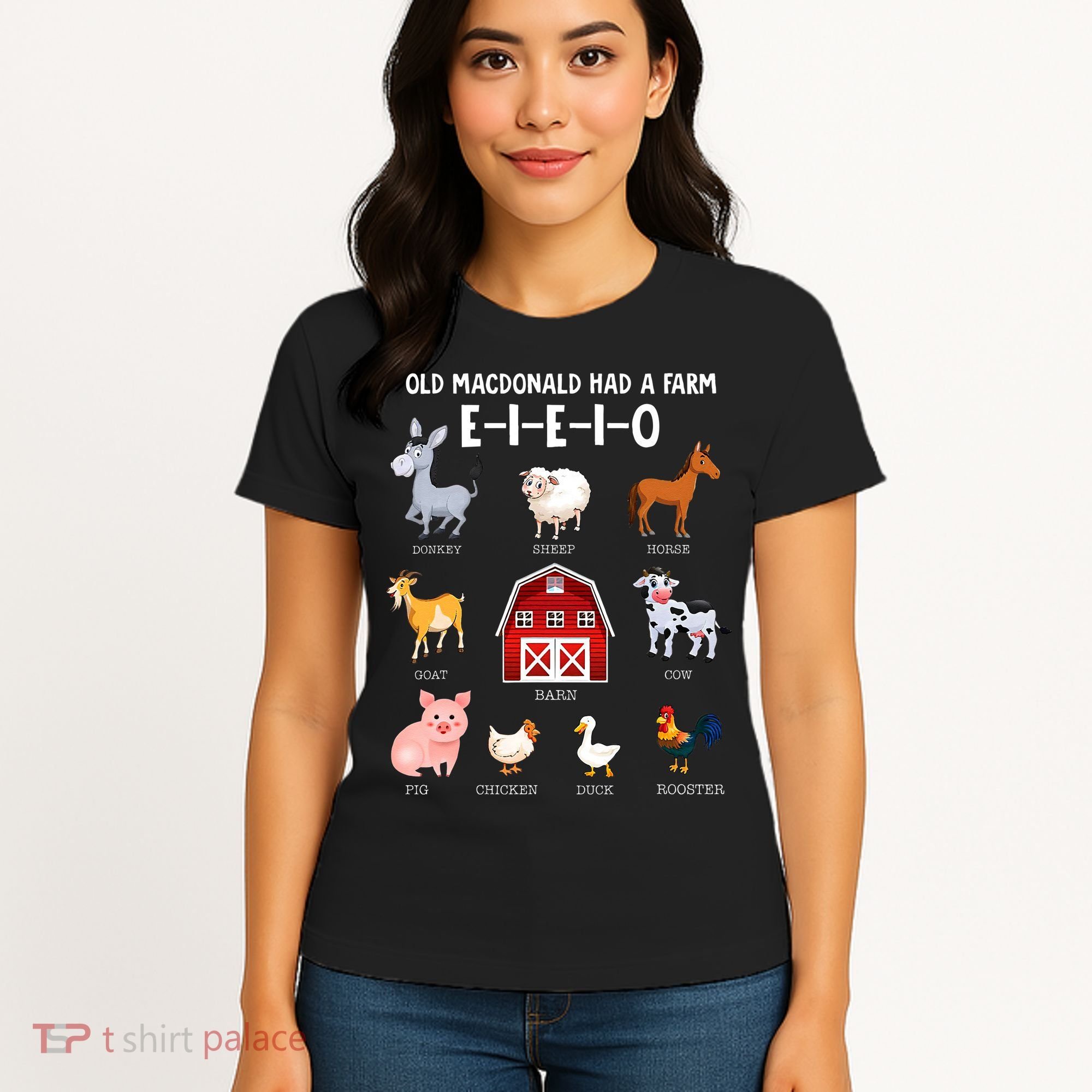 Farm Animals Old MacDonald Had A Farm EIEIO Women's T-Shirt