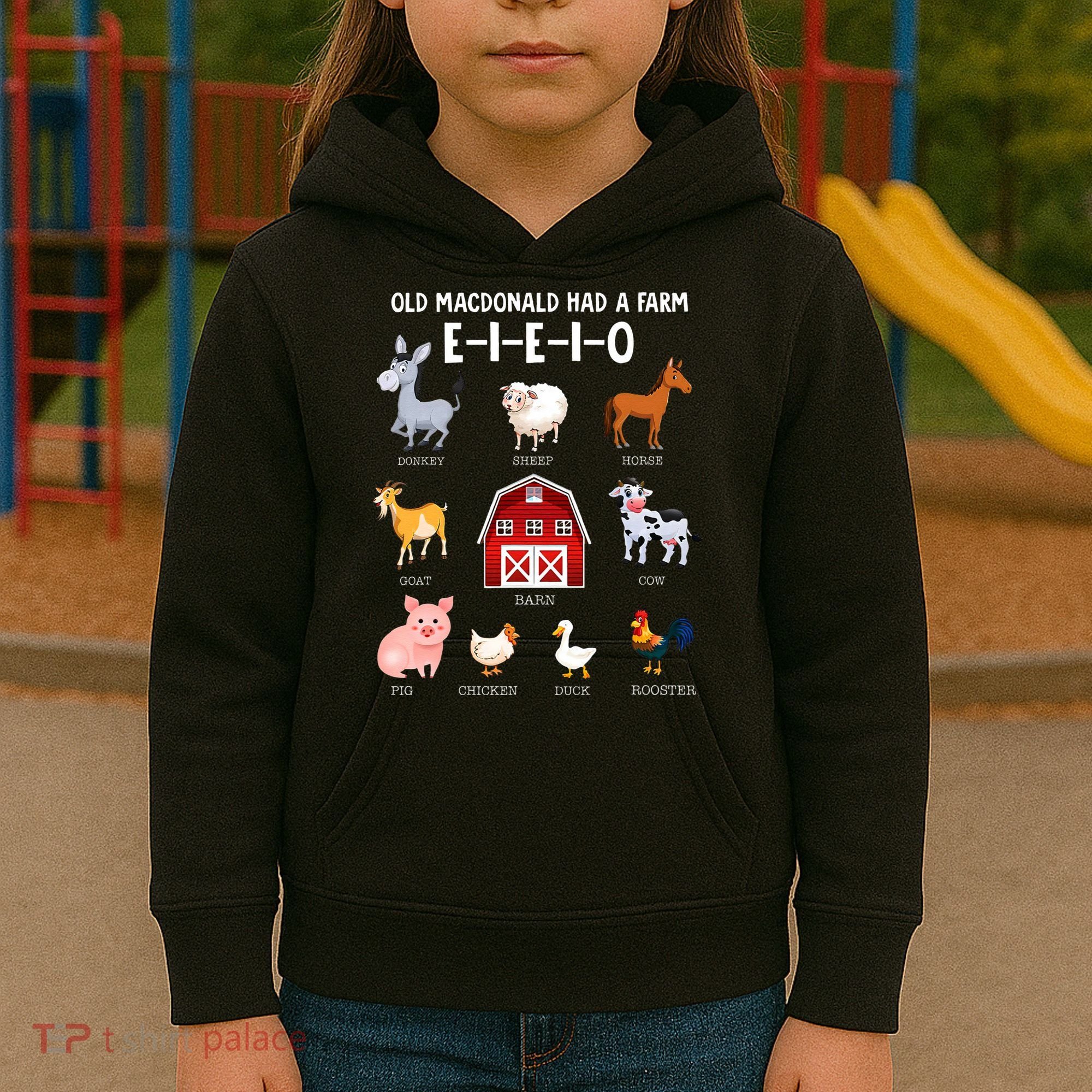 Farm Animals Old MacDonald Had A Farm EIEIO Kids Hoodie