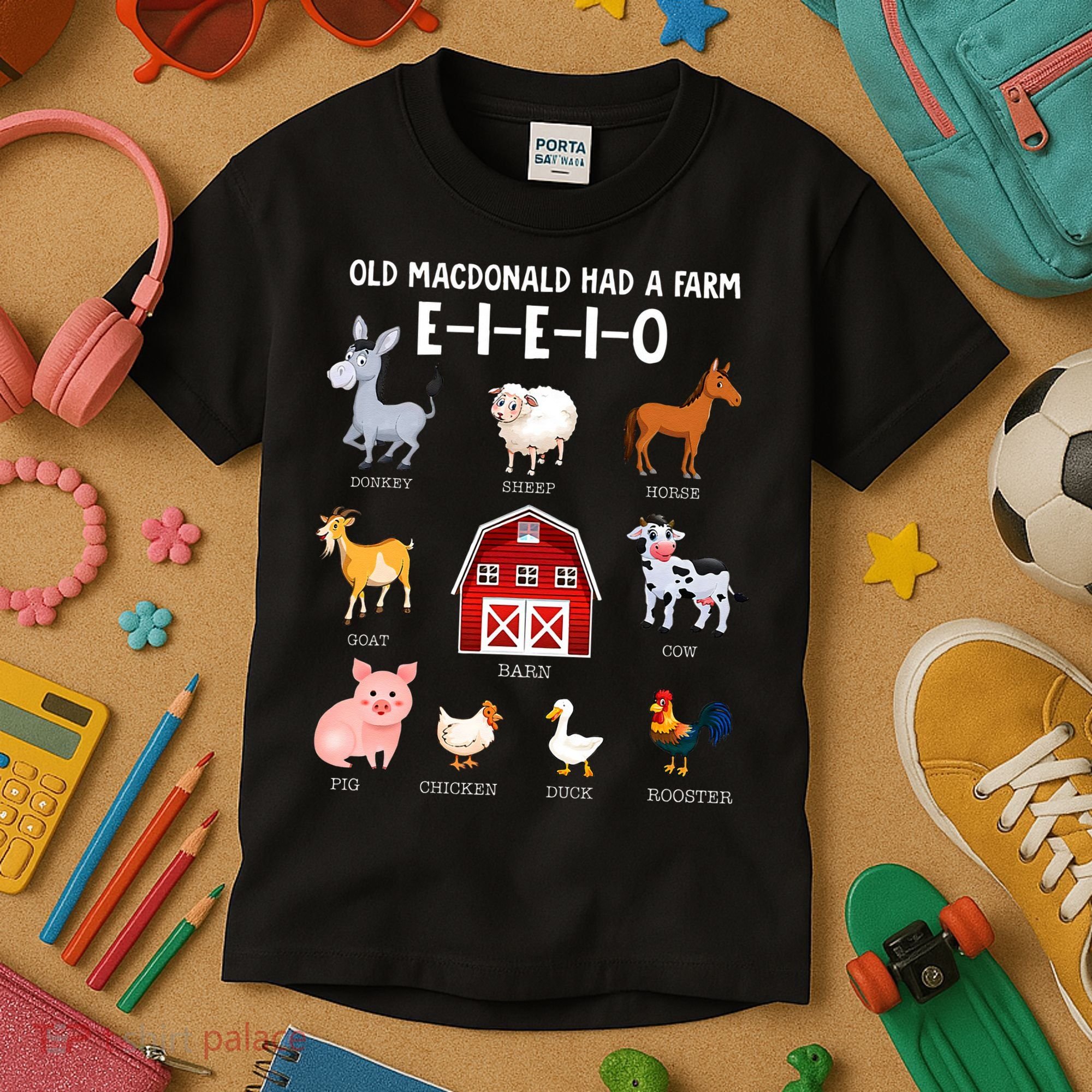 Farm Animals Old MacDonald Had A Farm EIEIO Kids T-Shirt