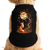 Fox And Owl Autumn Fall Doggie Tank thumb 0