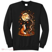 Fox And Owl Autumn Fall Sweatshirt thumb 0