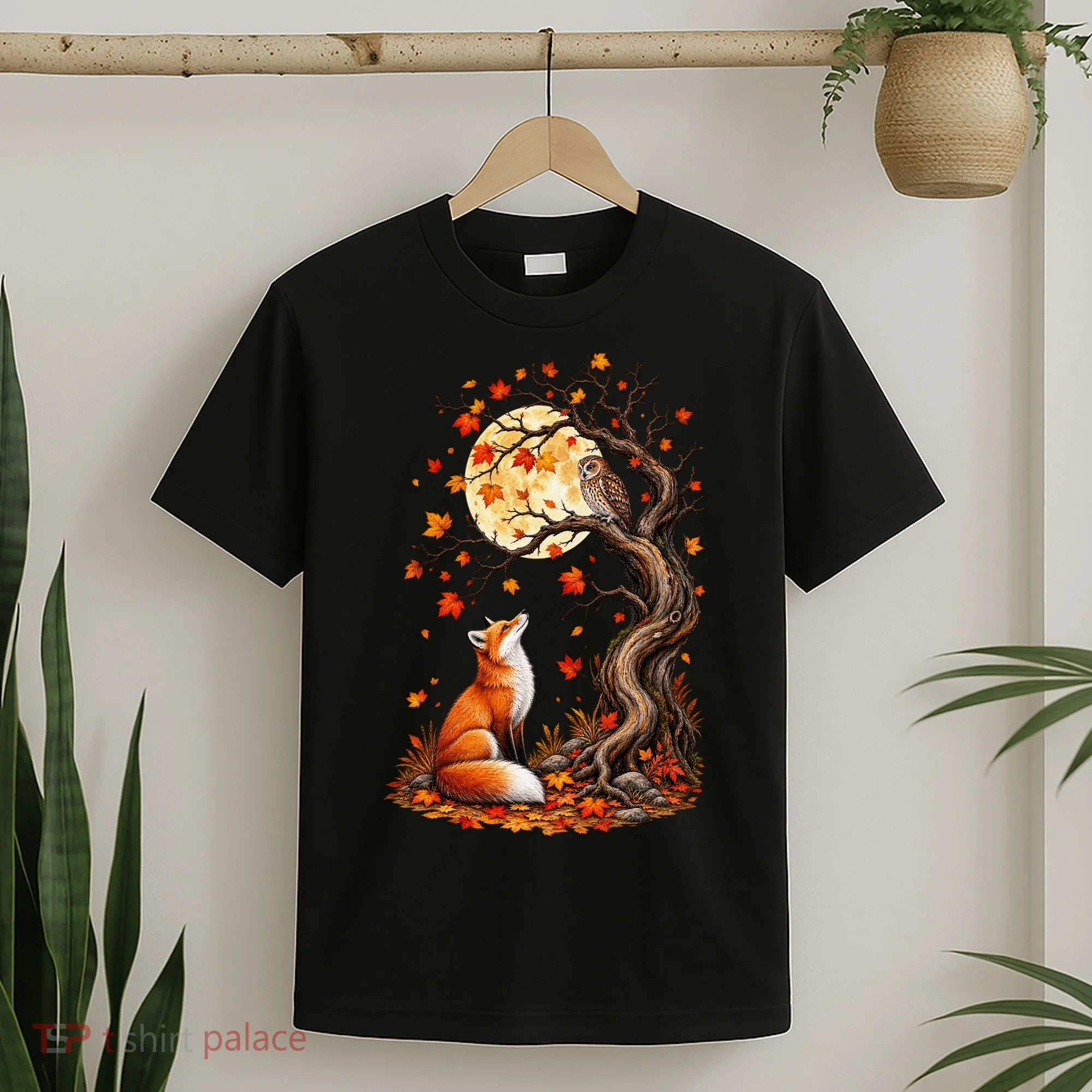 Fox And Owl Autumn Fall T-Shirt