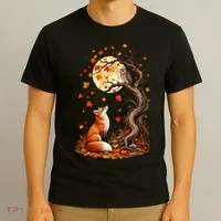 Fox And Owl Autumn Fall T-Shirt thumb 3
