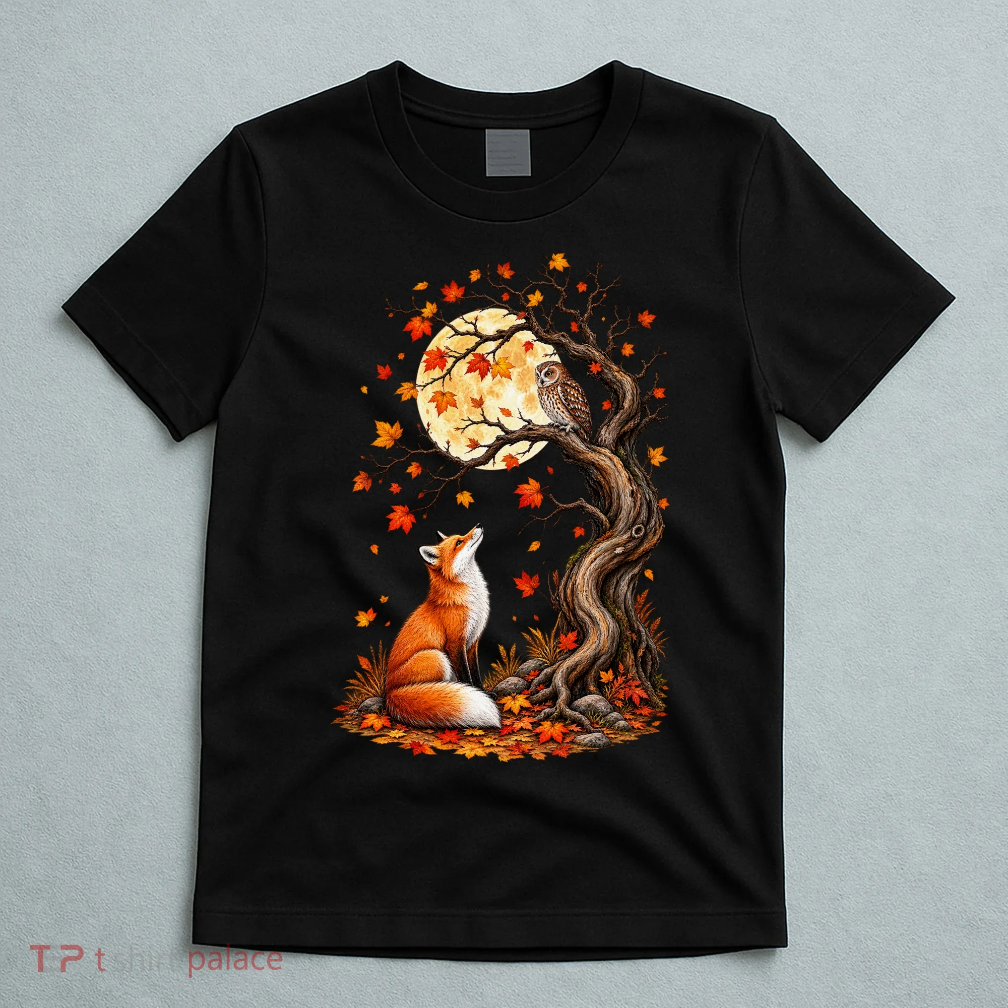 Fox And Owl Autumn Fall T-Shirt