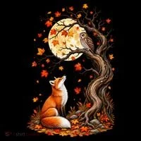 Fox And Owl Autumn Fall Coffee Mug thumb 5