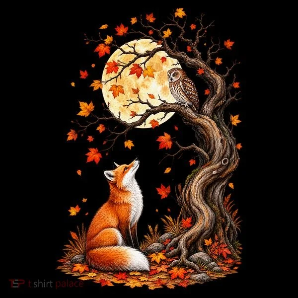 Fox And Owl Autumn Fall Coffee Mug