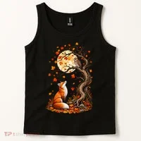 Fox And Owl Autumn Fall Tank Top thumb 2