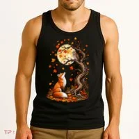 Fox And Owl Autumn Fall Tank Top thumb 3