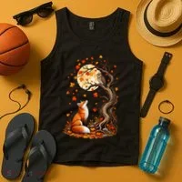 Fox And Owl Autumn Fall Tank Top thumb 4