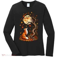 Fox And Owl Autumn Fall Women's Long Sleeve Shirt thumb 0