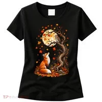 Fox And Owl Autumn Fall Women's T-Shirt thumb 0