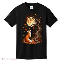 Fox And Owl Autumn Fall Kids T-Shirt thumb 0