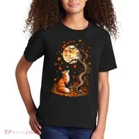 Fox And Owl Autumn Fall Kids T-Shirt thumb 2