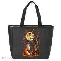 Fox And Owl Autumn Fall Tote Bag thumb 0