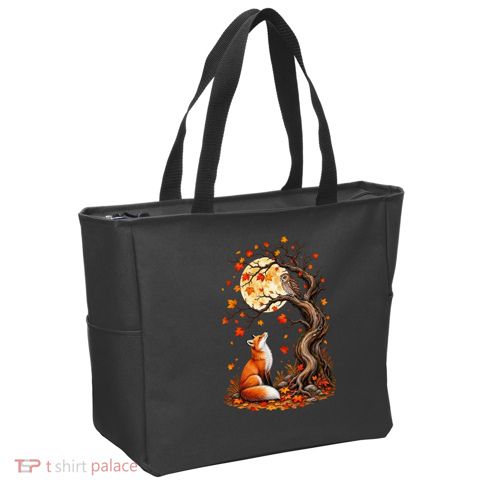Fox And Owl Autumn Fall Tote Bag