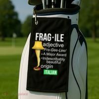 Fragile Adjective Origin Italian A Major Award Golf Towel thumb 2