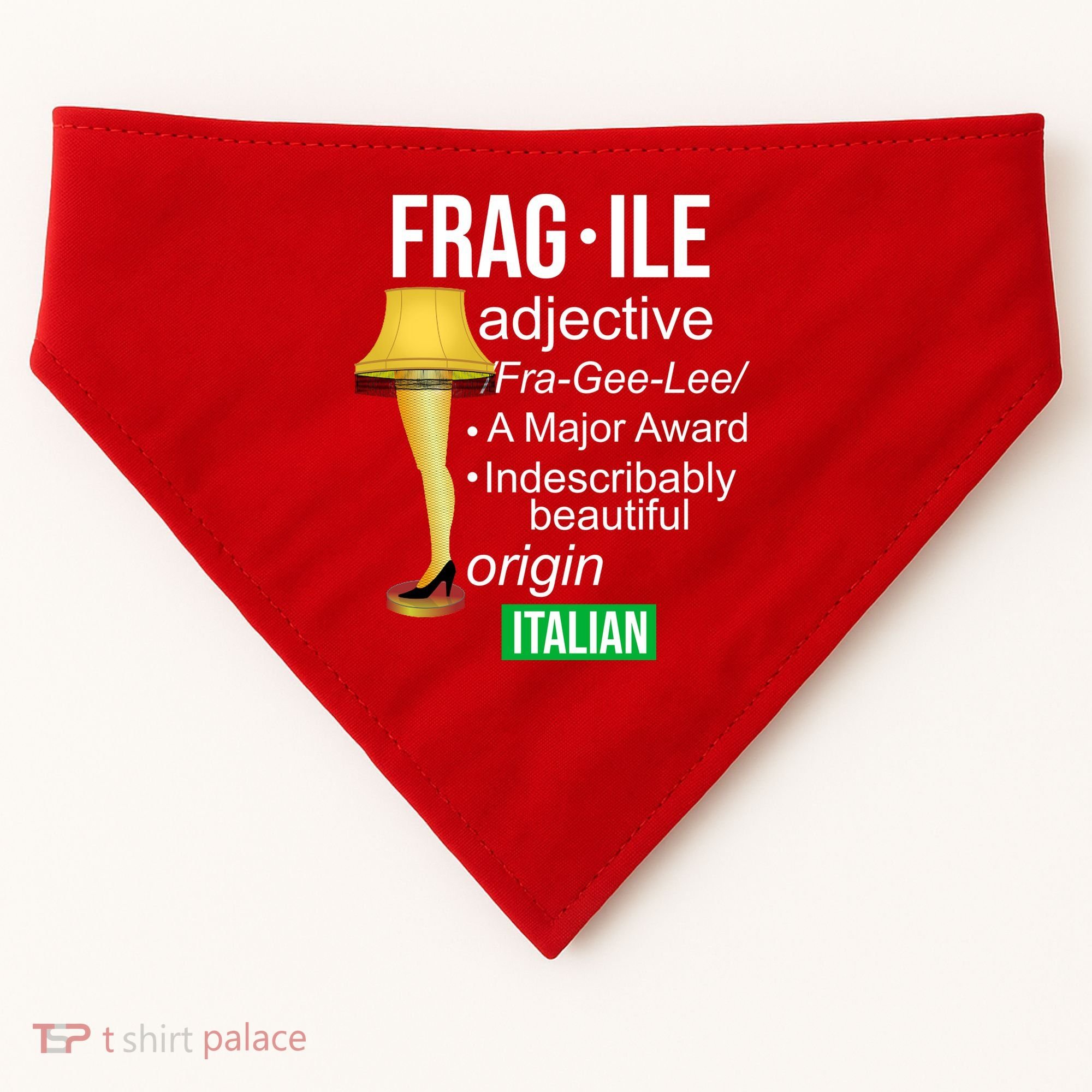 Fragile Adjective Origin Italian A Major Award USA-Made Doggie Bandana