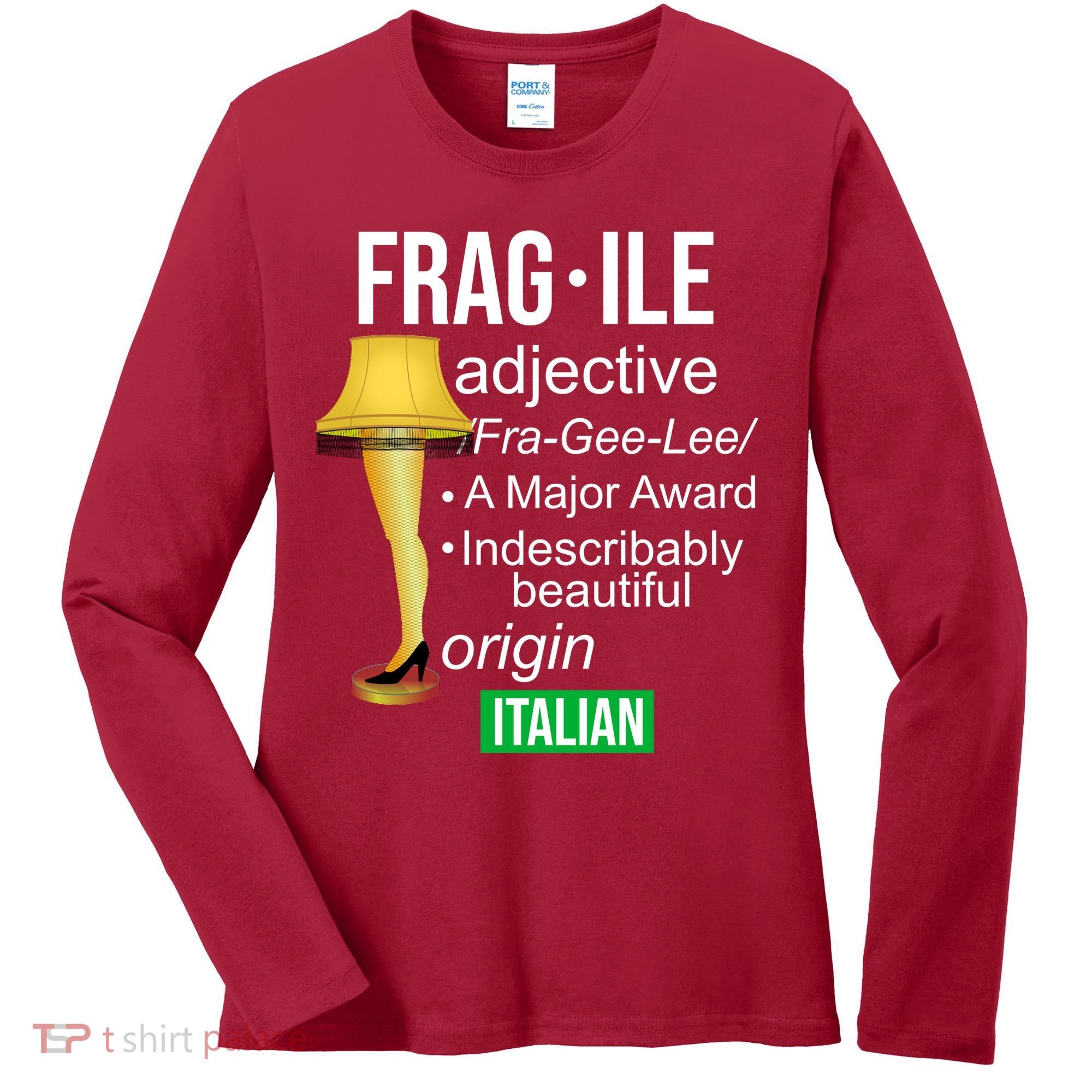 Fragile Adjective Origin Italian A Major Award Women's Long Sleeve Shirt