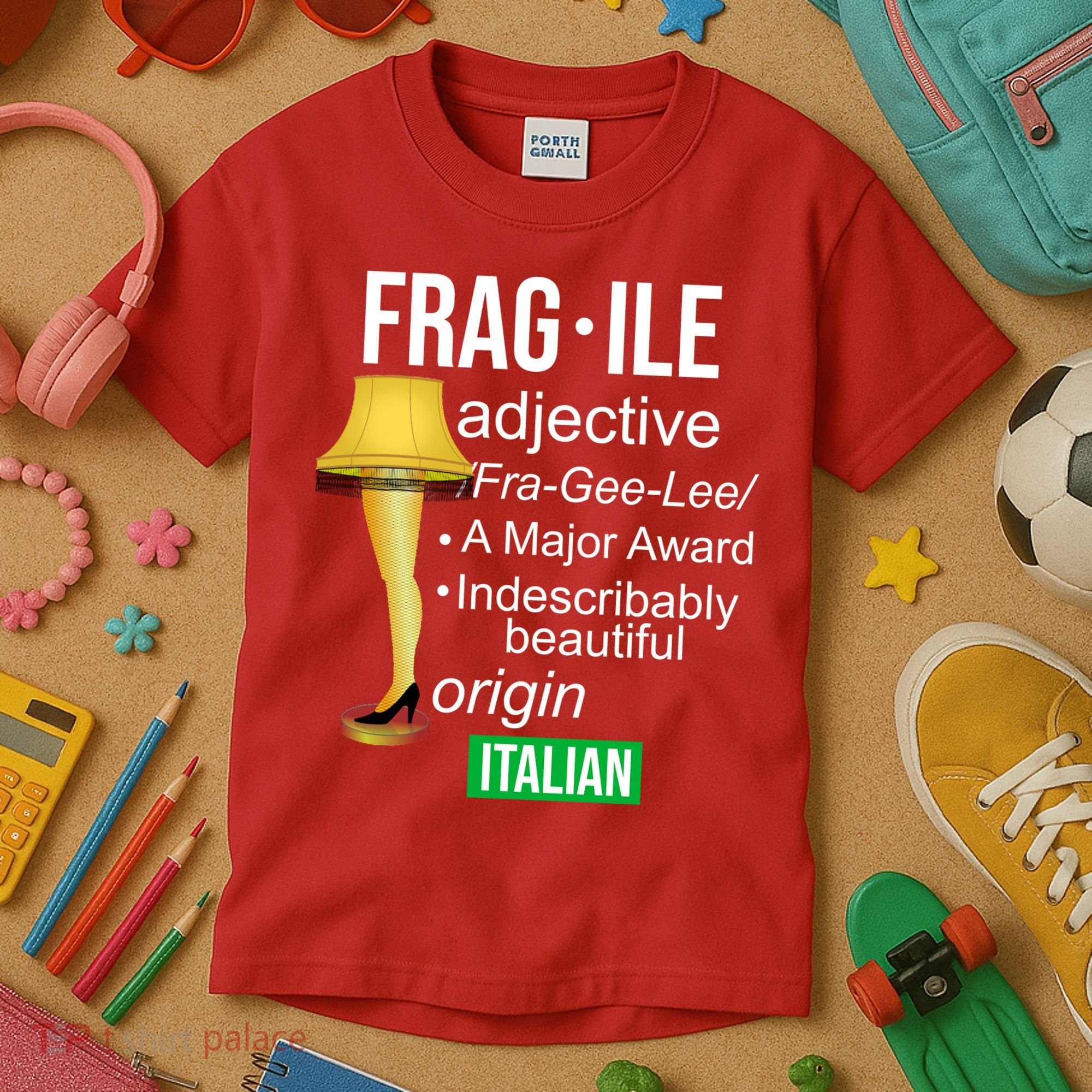 Fragile Adjective Origin Italian A Major Award Kids T-Shirt