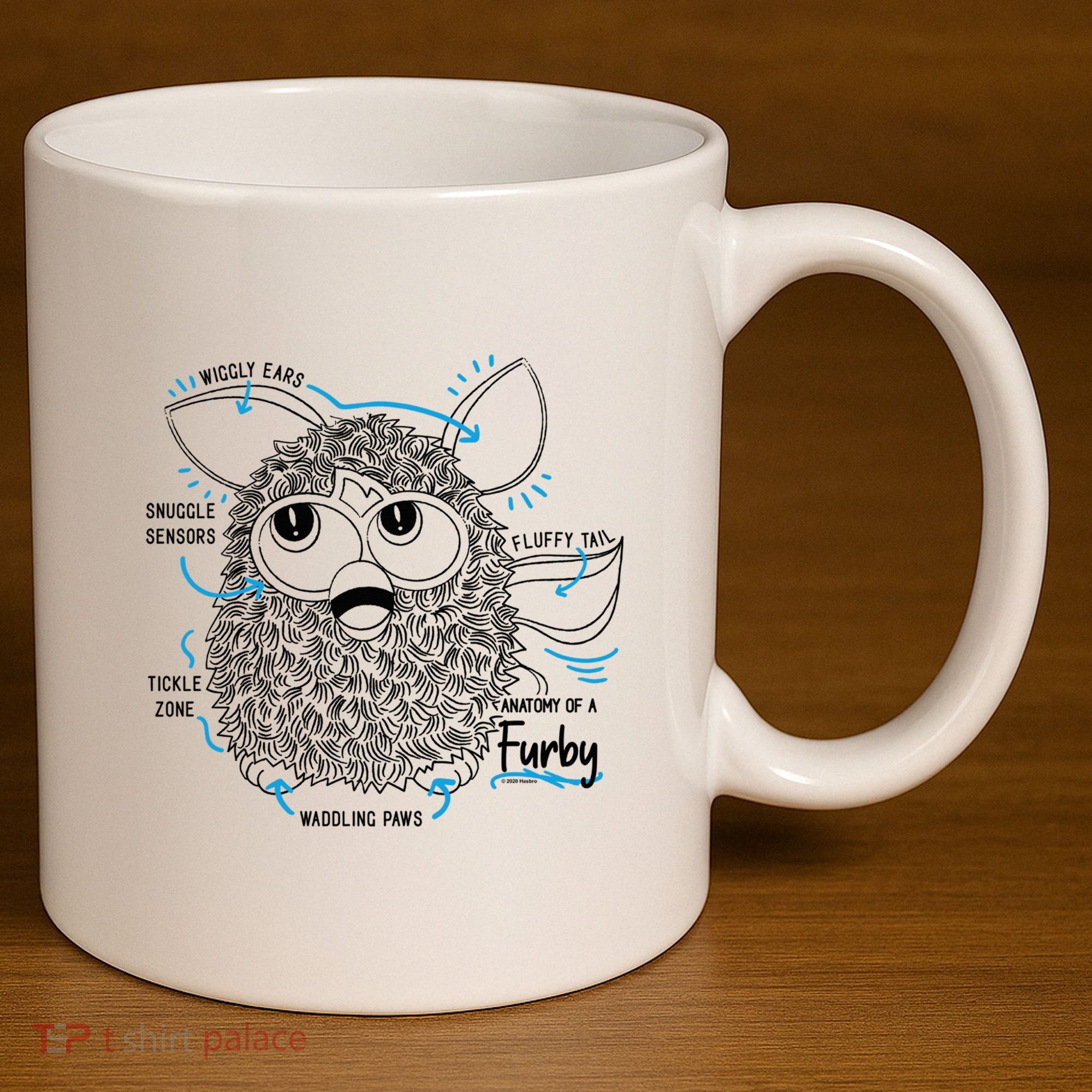 Furby Anatomy Of A Furby Retro Textbook Diagram 11oz C Handle Ceramic Mug