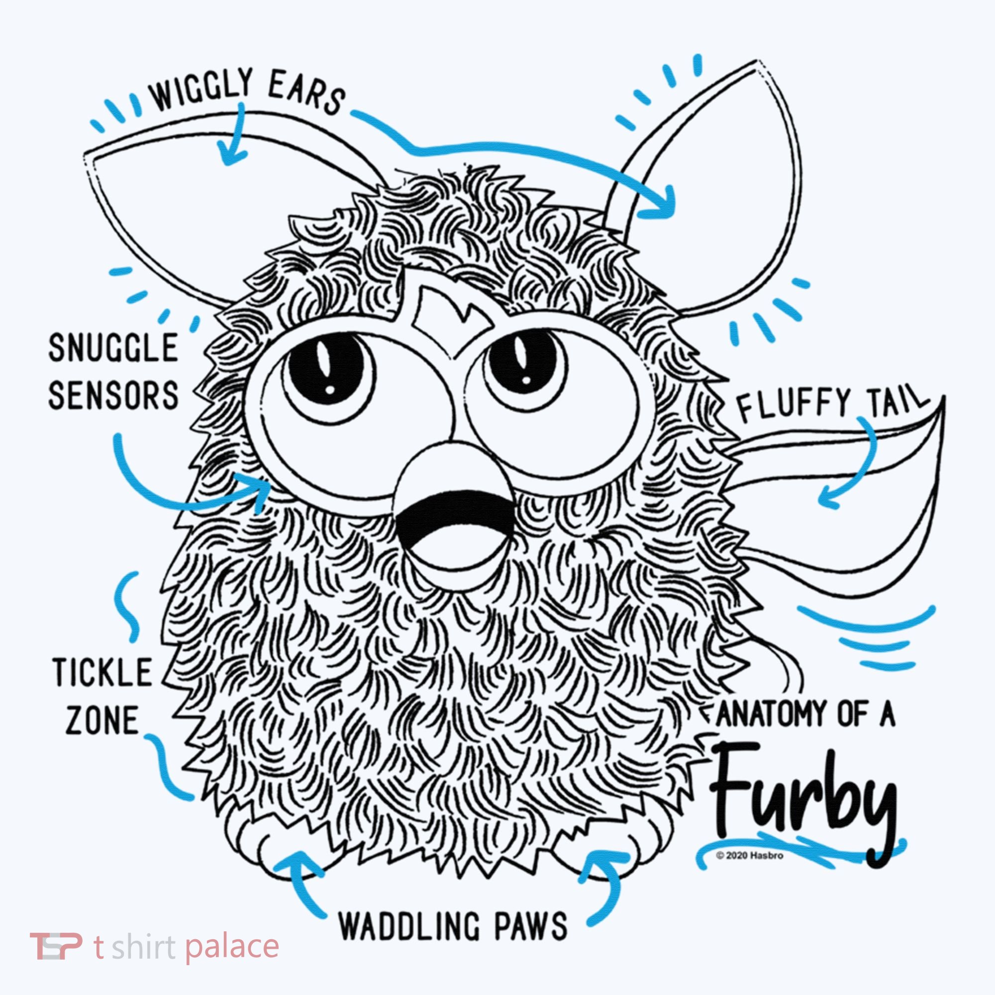 Furby Anatomy Of A Furby Retro Textbook Diagram Youth Performance Sprint T-Shirt