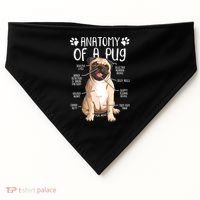 Funny Anatomy Pug Dog Pug Lover USA-Made Doggie Bandana thumb 0