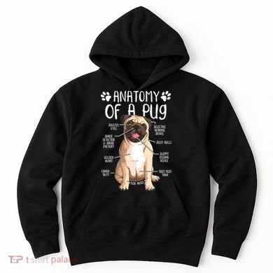 Funny Anatomy Pug Dog Pug Lover Hoodie