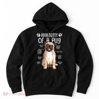 Funny Anatomy Pug Dog Pug Lover Hoodie thumb 0