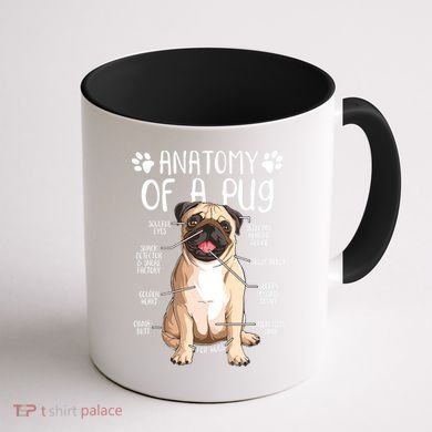 Funny Anatomy Pug Dog Pug Lover Coffee Mug back