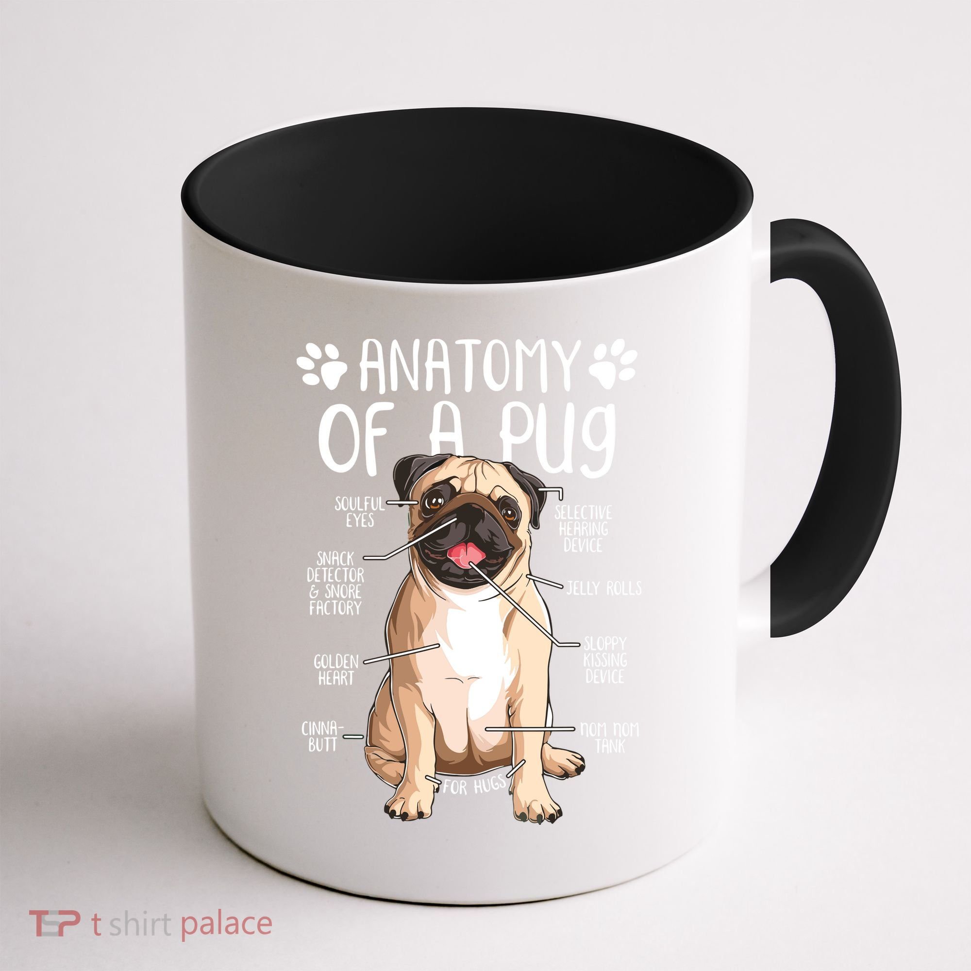 Funny Anatomy Pug Dog Pug Lover Coffee Mug
