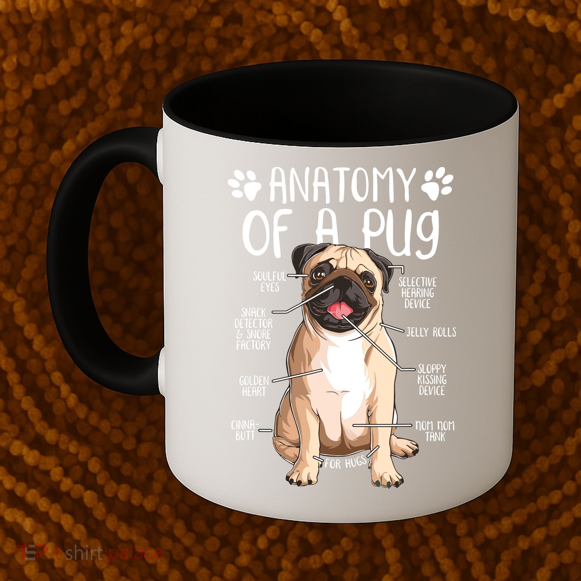 Funny Anatomy Pug Dog Pug Lover Coffee Mug