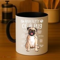 Funny Anatomy Pug Dog Pug Lover Coffee Mug thumb 4