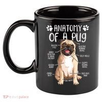 Funny Anatomy Pug Dog Pug Lover 11oz C Handle Ceramic Mug thumb 2
