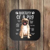 Funny Anatomy Pug Dog Pug Lover Coaster thumb 0
