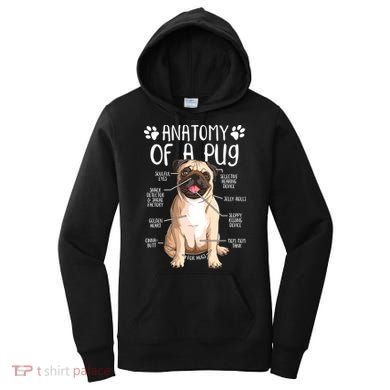 Funny Anatomy Pug Dog Pug Lover Women's Hoodie