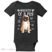 Funny Anatomy Pug Dog Pug Lover Baby Bodysuit thumb 0
