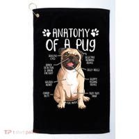 Funny Anatomy Pug Dog Pug Lover Golf Towel thumb 0