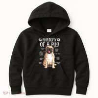 Funny Anatomy Pug Dog Pug Lover Kids Hoodie thumb 0