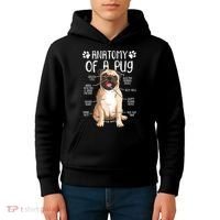 Funny Anatomy Pug Dog Pug Lover Kids Hoodie thumb 4