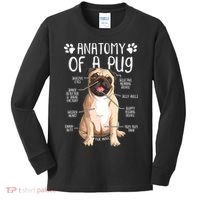 Funny Anatomy Pug Dog Pug Lover Kids Long Sleeve Shirt thumb 0