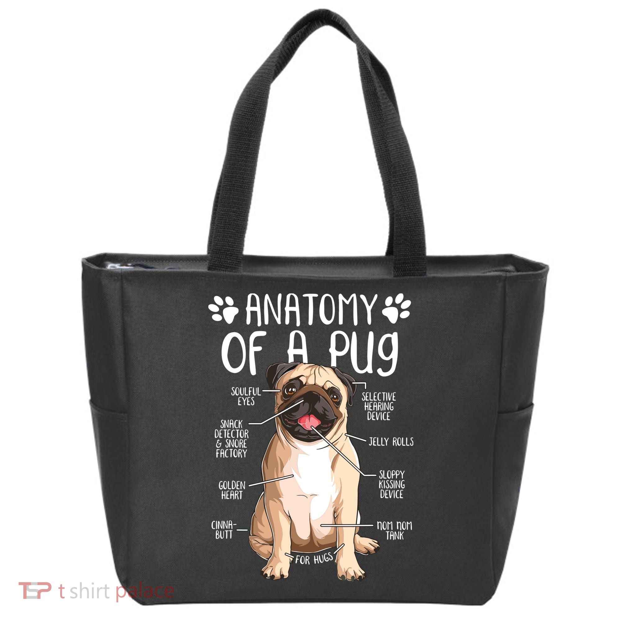 Funny Anatomy Pug Dog Pug Lover Tote Bag
