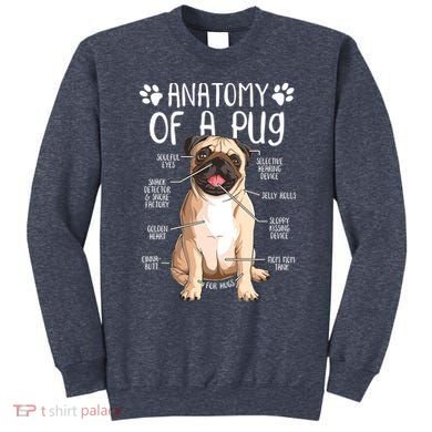 Funny Anatomy Pug Dog Pug Lover Sweatshirt