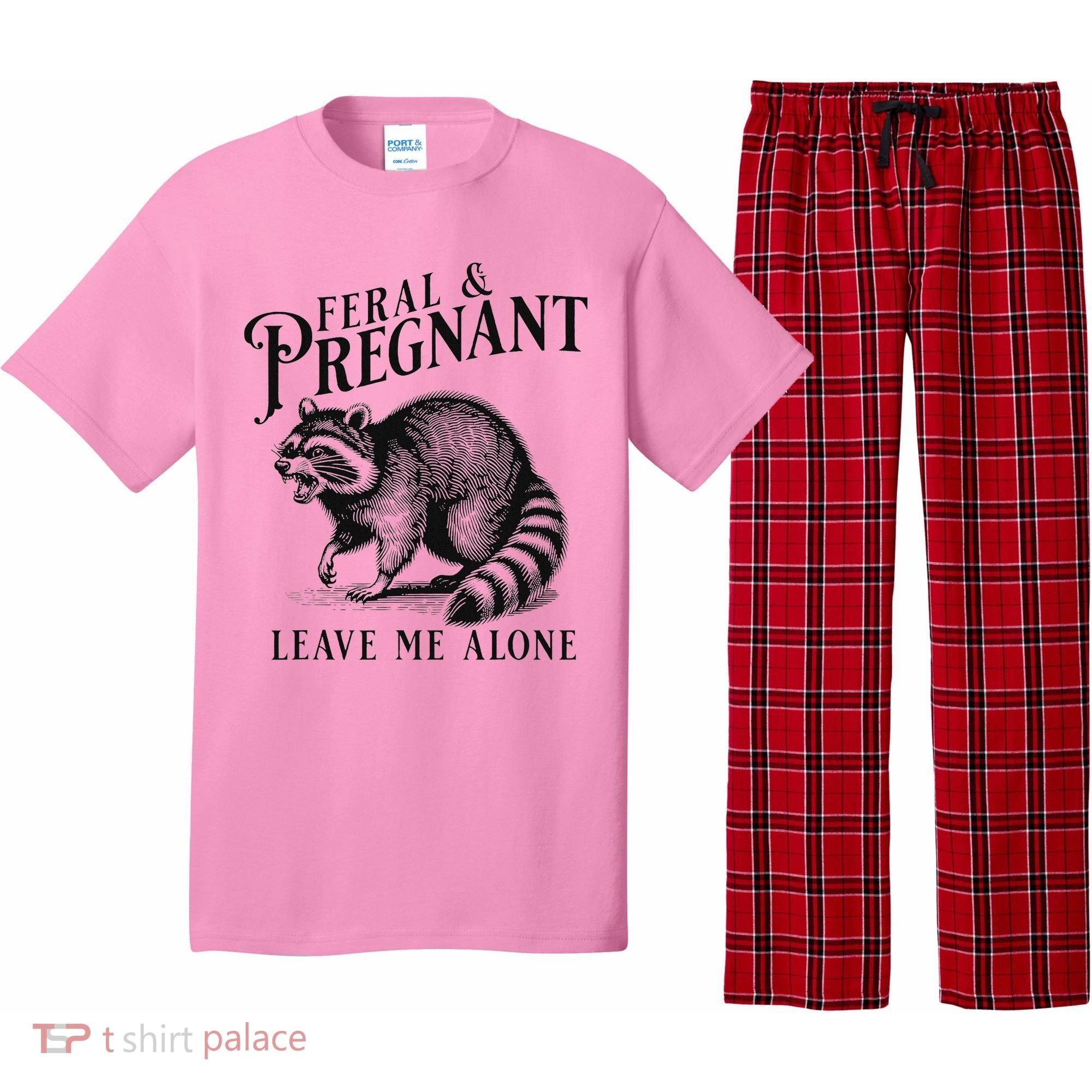 Feral And Pregnant Racoon Pajama Set