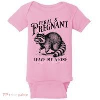 Feral And Pregnant Racoon Baby Bodysuit thumb 0