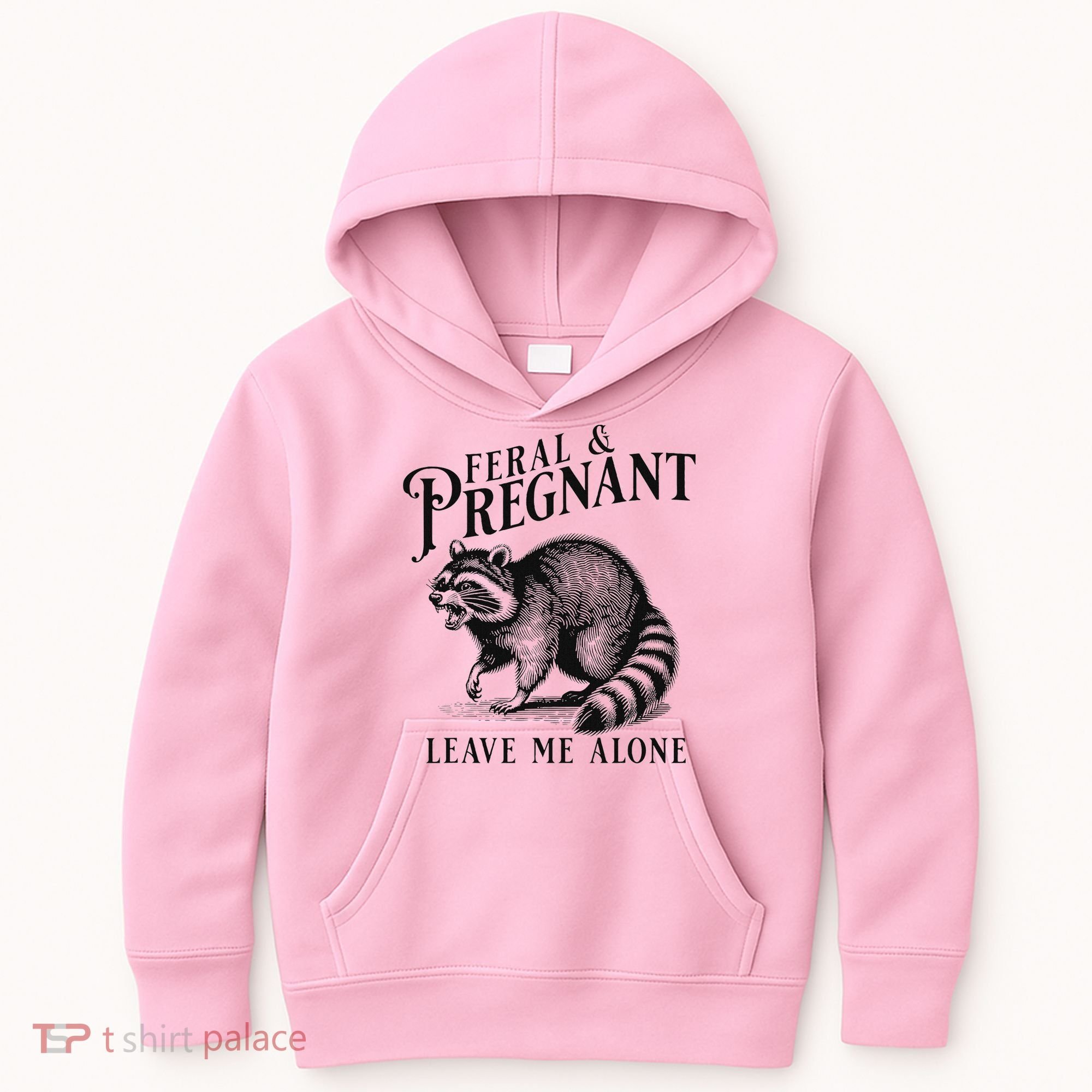 Feral And Pregnant Racoon Kids Hoodie