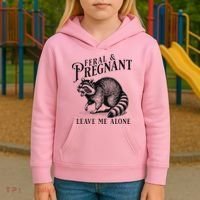 Feral And Pregnant Racoon Kids Hoodie thumb 3