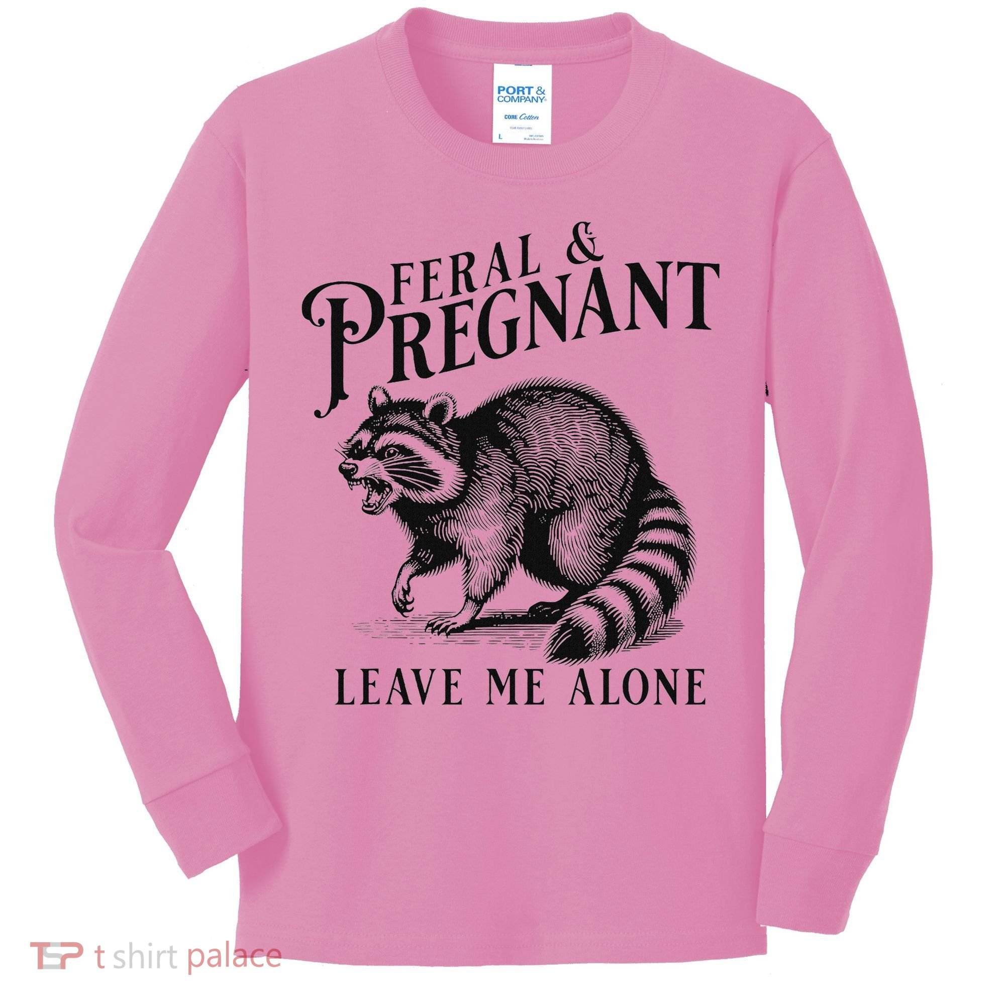 Feral And Pregnant Racoon Kids Long Sleeve Shirt