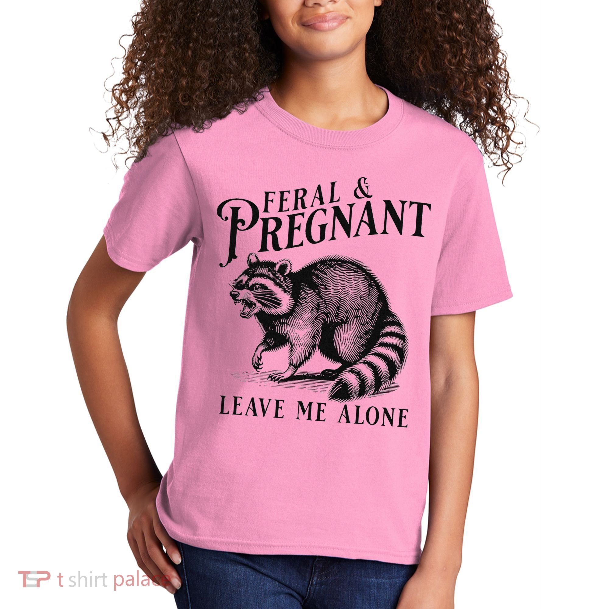 Feral And Pregnant Racoon Kids T-Shirt