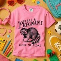 Feral And Pregnant Racoon Kids T-Shirt thumb 3